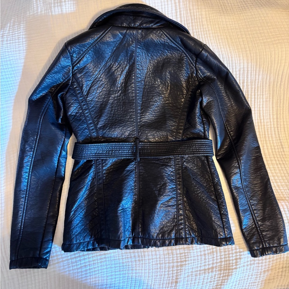Guess Midnight Black Leather Outerwear - Picture 4 of 16